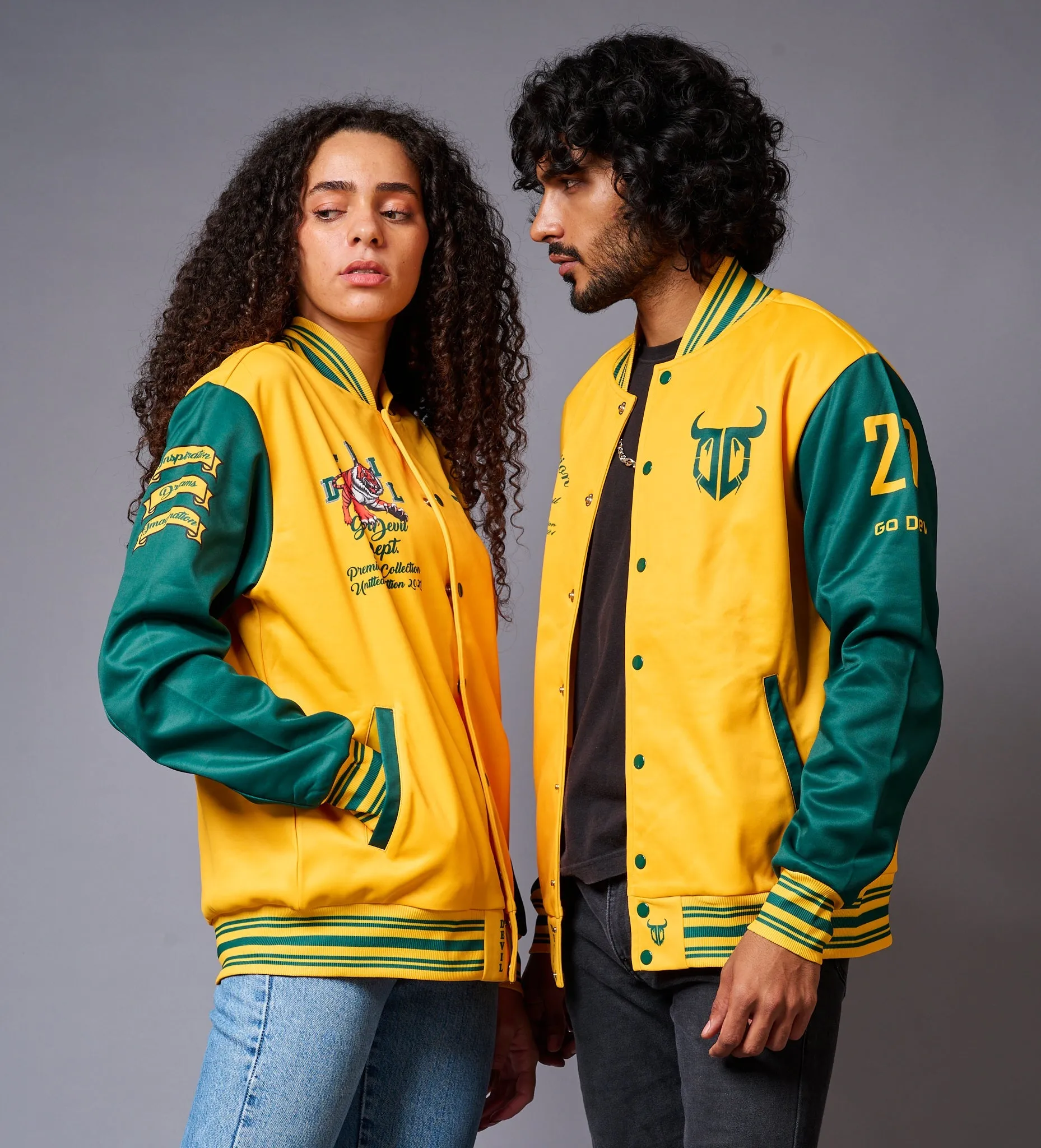 Yellow & Green Couples Coord  - Varsity Jacket Coord