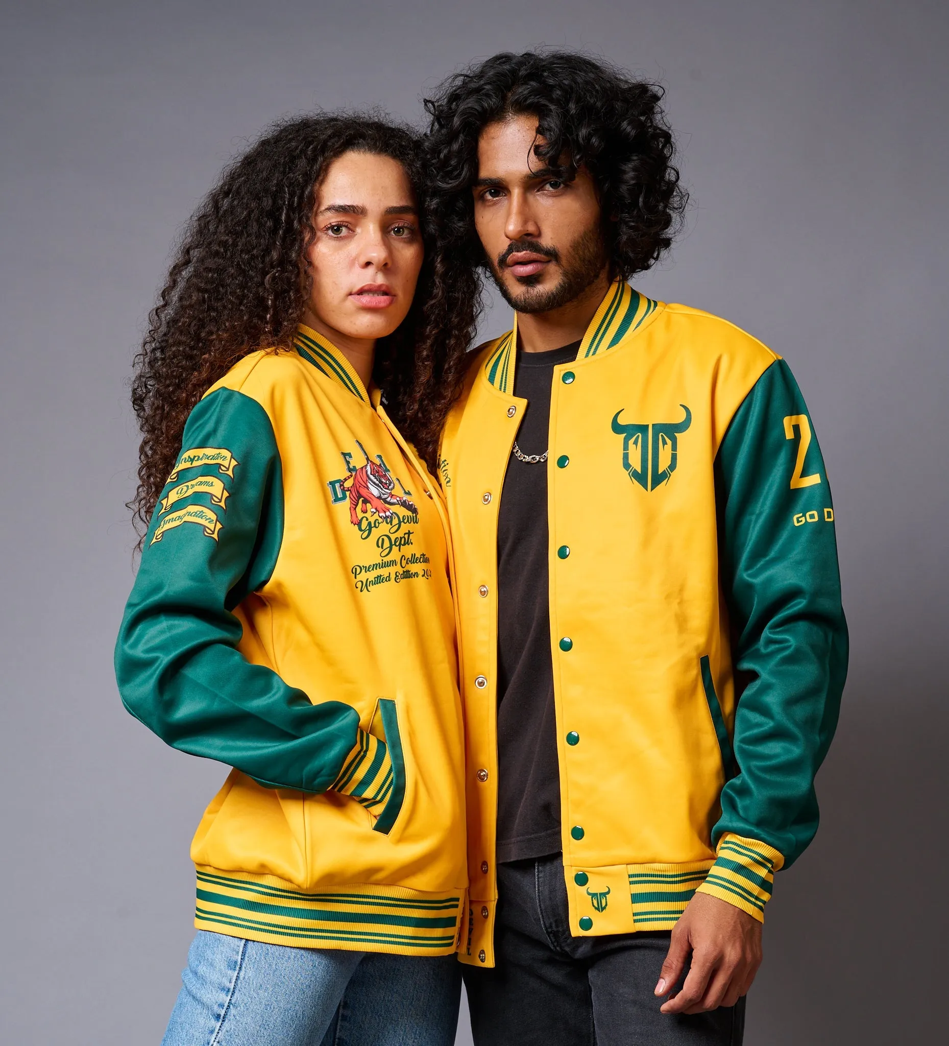 Yellow & Green Couples Coord  - Varsity Jacket Coord