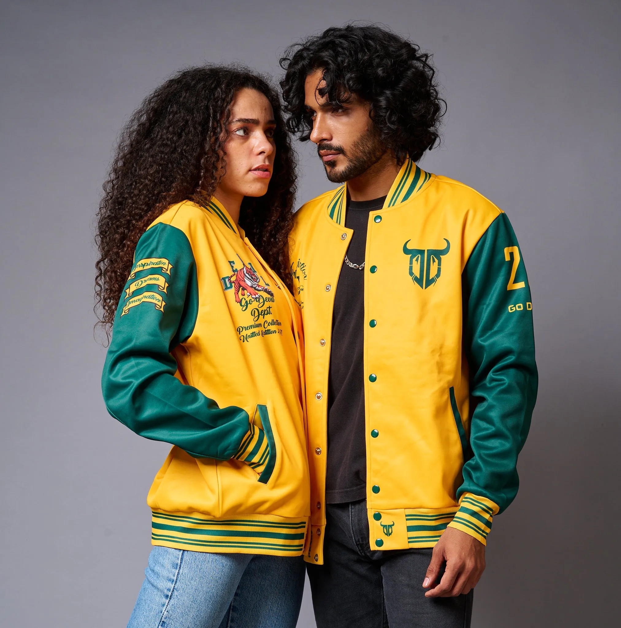 Yellow & Green Couples Coord  - Varsity Jacket Coord