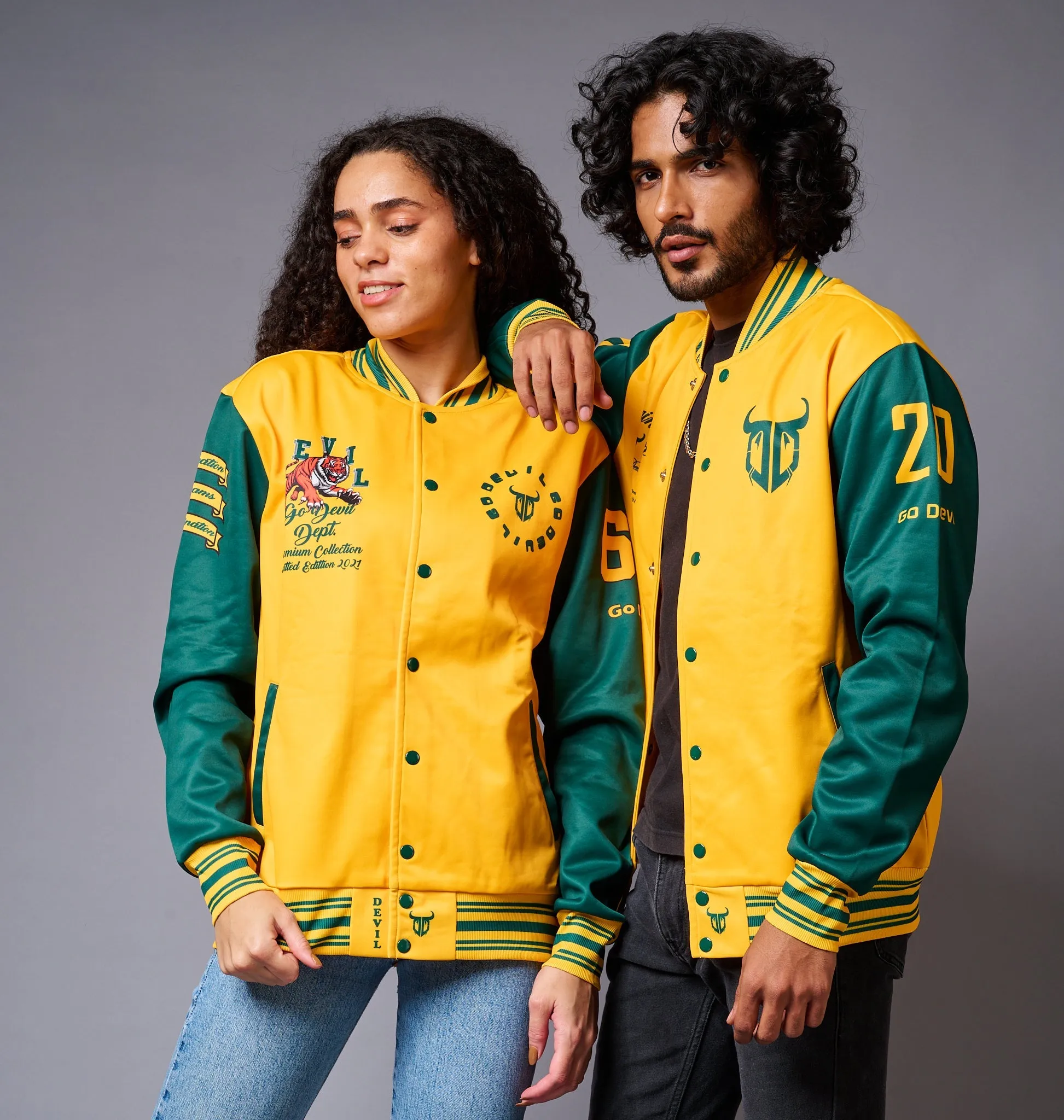 Yellow & Green Couples Coord  - Varsity Jacket Coord