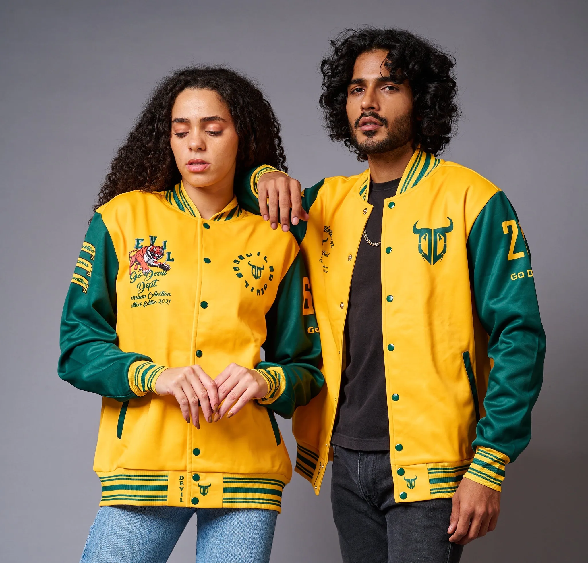 Yellow & Green Couples Coord  - Varsity Jacket Coord