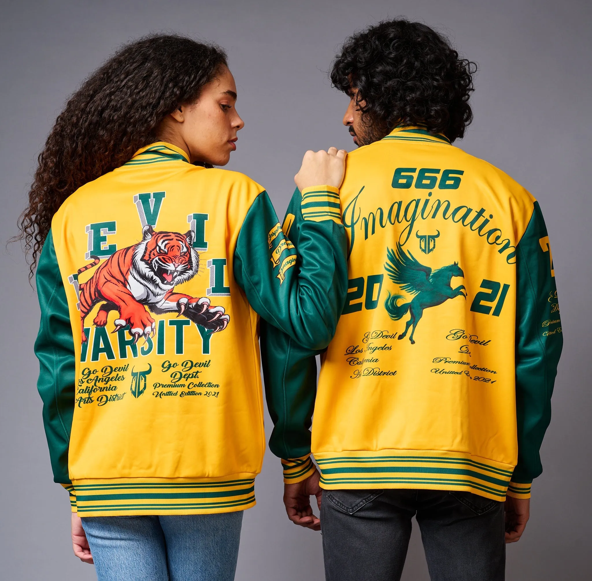 Yellow & Green Couples Coord  - Varsity Jacket Coord