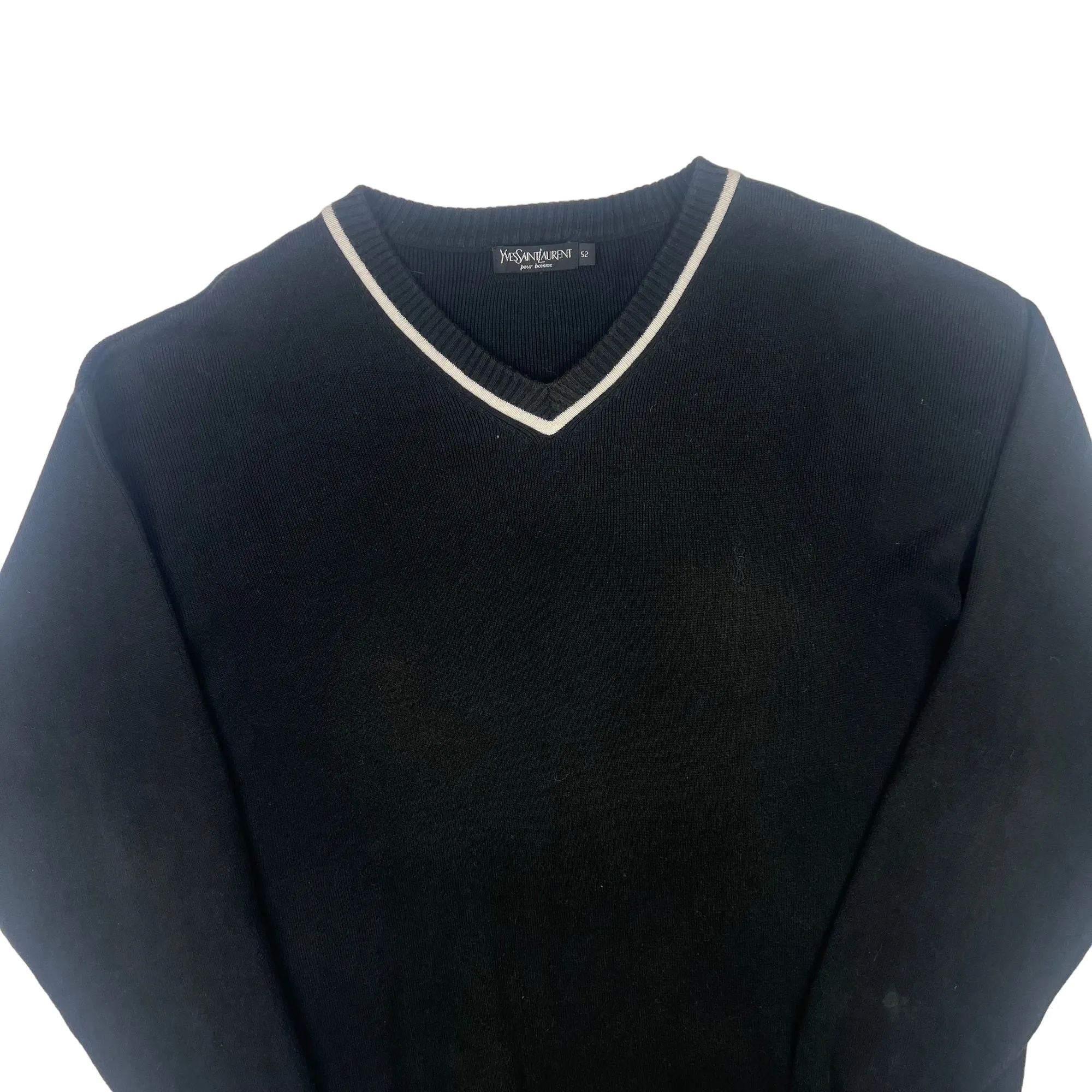 Yves Saint Laurent V-Neck Knitwear Black
