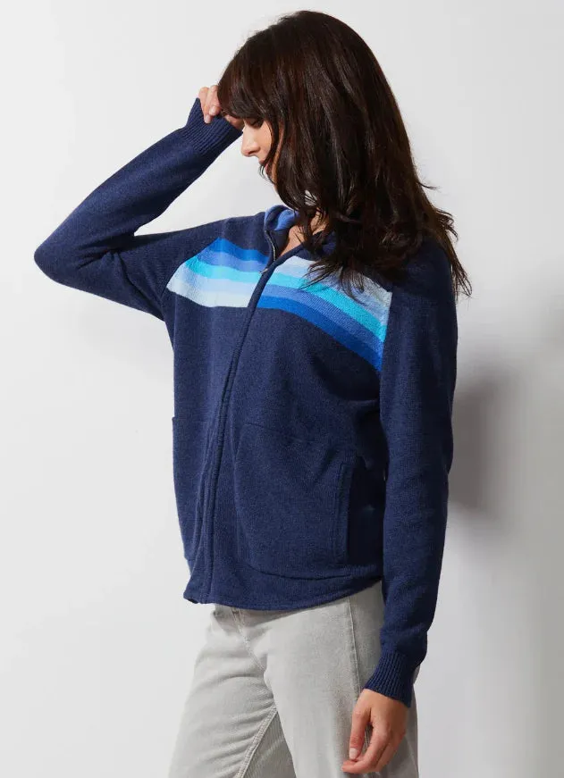 Zaket & Plover 6352U Retro Stripe Hoodie Sweater Denim