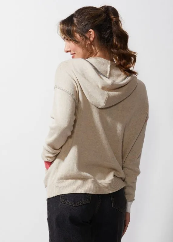 Zaket & Plover Handcraft Hoodie Sweater Oat  6351