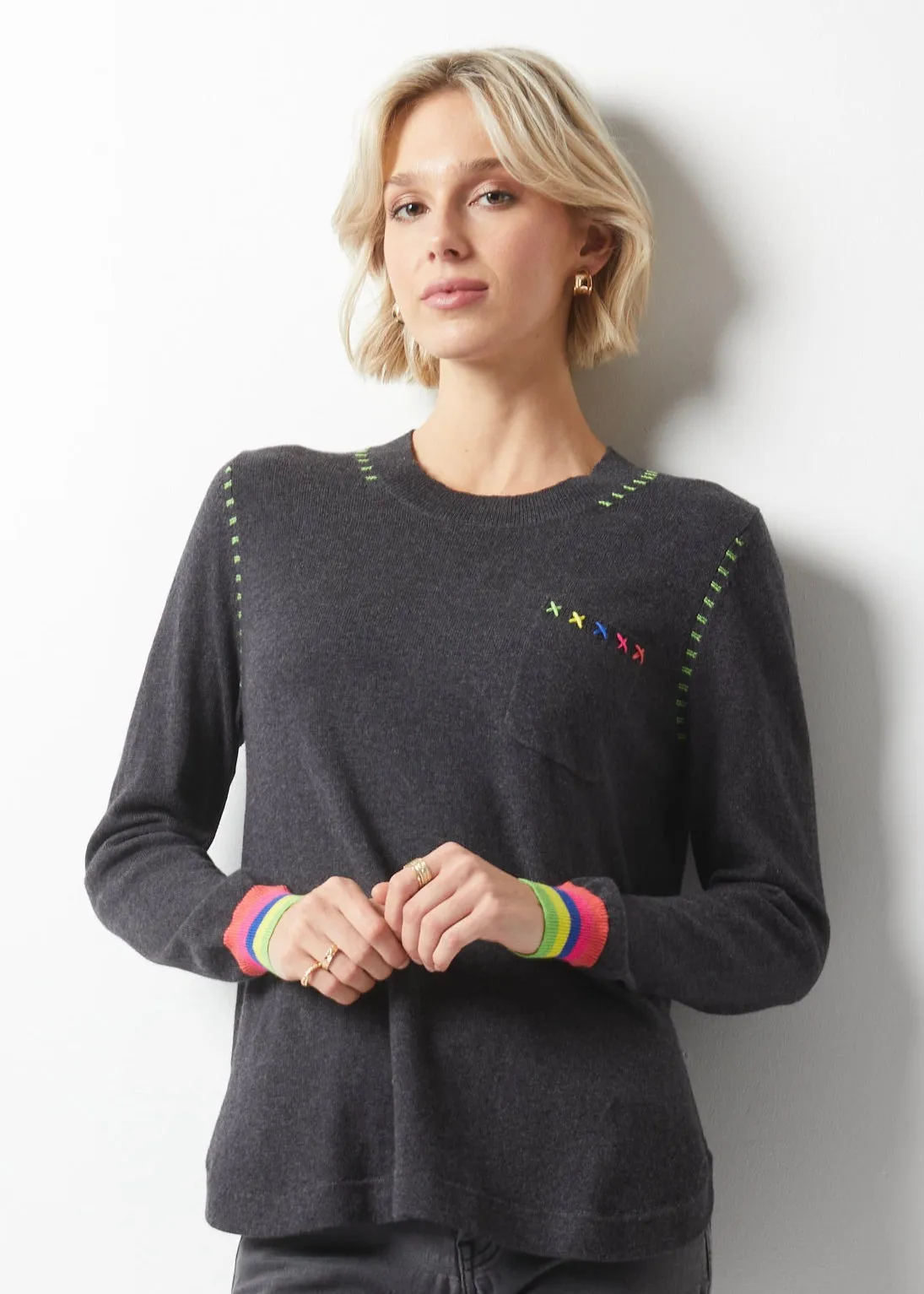 Zaket & Plover Handwork Curve Sweater - Cinder