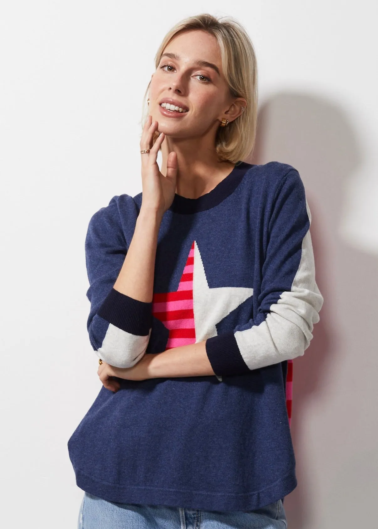 Zaket & Plover Stripey Stardom Sweater - Denim