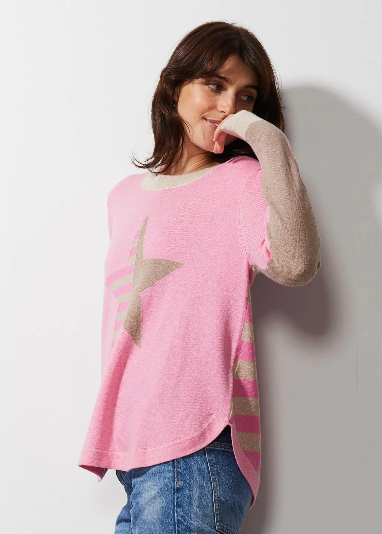 Zaket & Plover Stripey Stardom Sweater - Pink