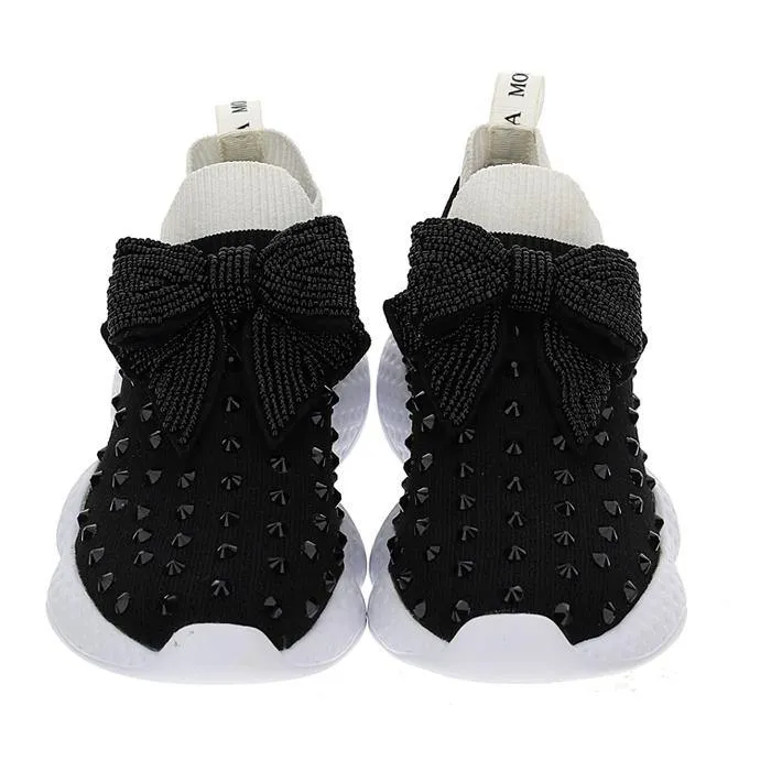 ZAPATOS PARA NIAS - SNEAKERS NEGRO TRETCH STRASS