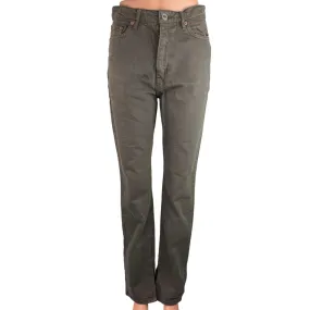 Zara Black Washed 100% Cotton High Rise Ankle Denim Straight Leg Jeans Size 4