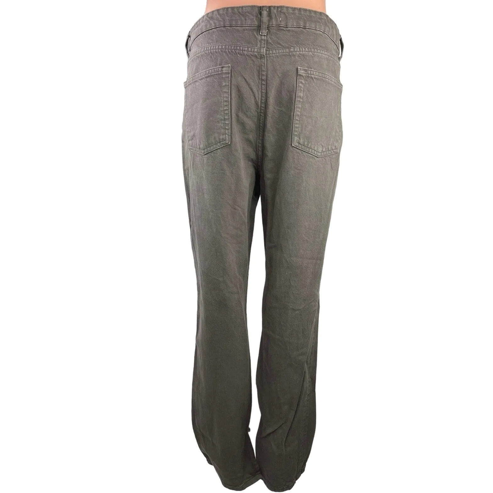 Zara Women's Brown High Rise Split Hem Casual Straight Leg Denim Jeans Size M