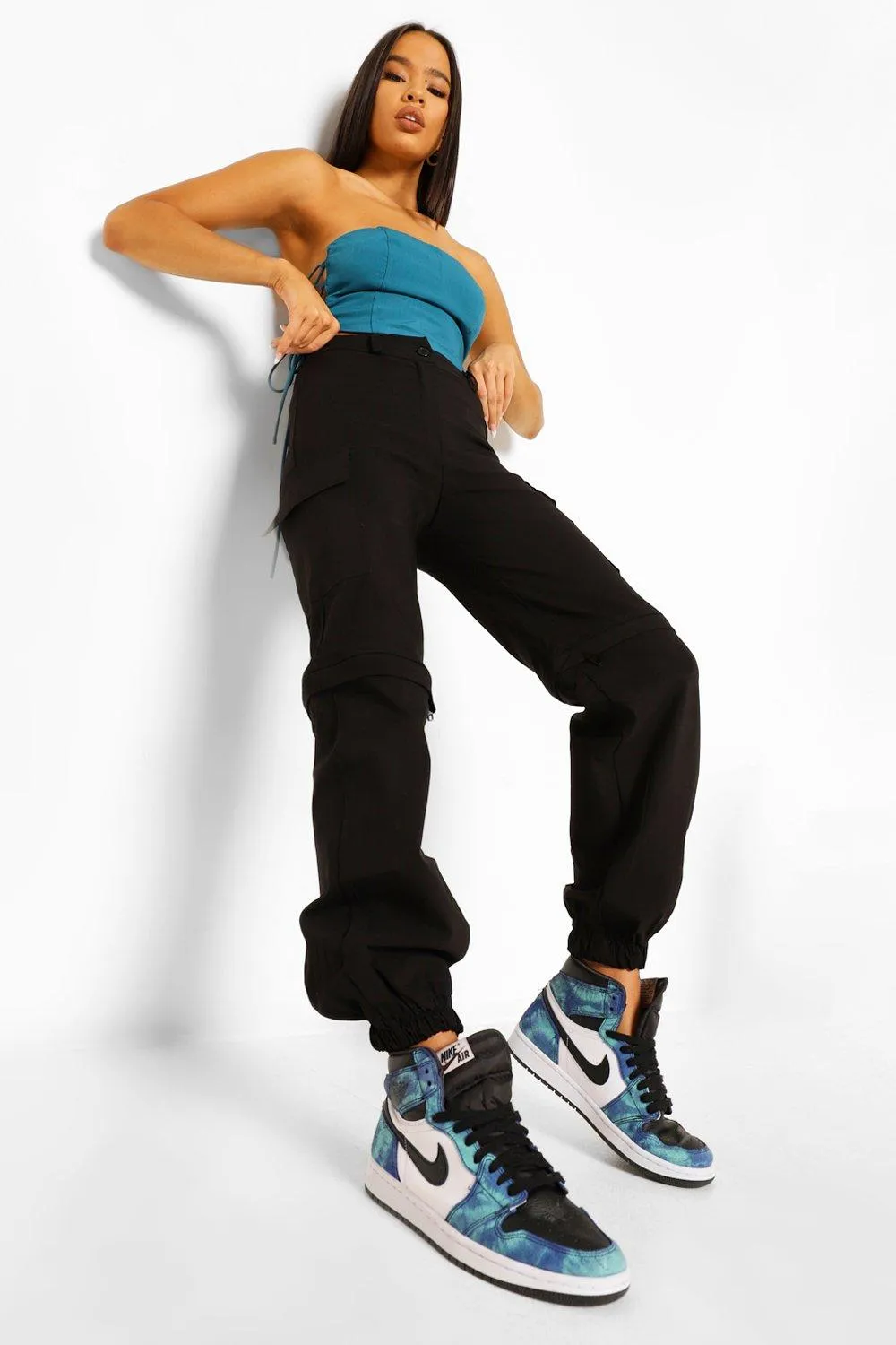 Zip Detail Casual Cargo Pants
